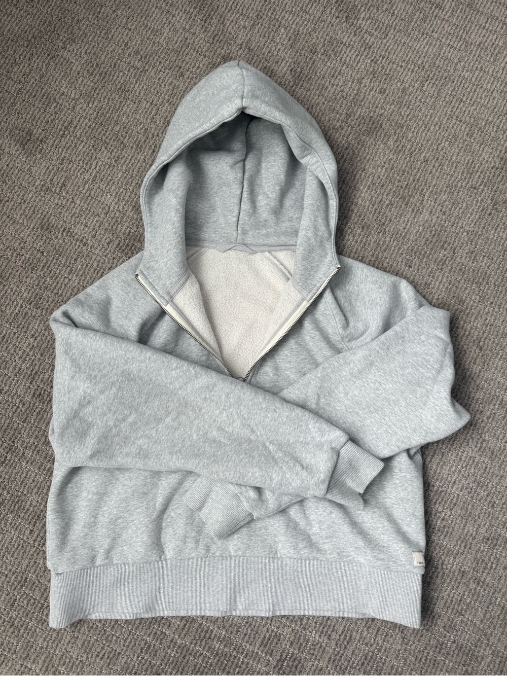 Vuori Light Gray Pullover, Cropped Hoodie